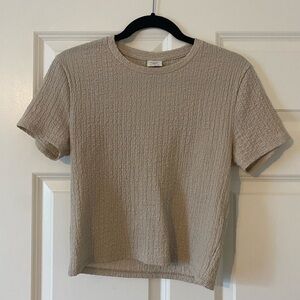 Abercrombie & Fitch Textured Beige Baby Tee